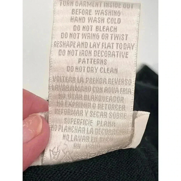 VINTAGE Designers Originals Sequin Black Turtleneck Sleeveless Sweater SMALL - Picture 9 of 9